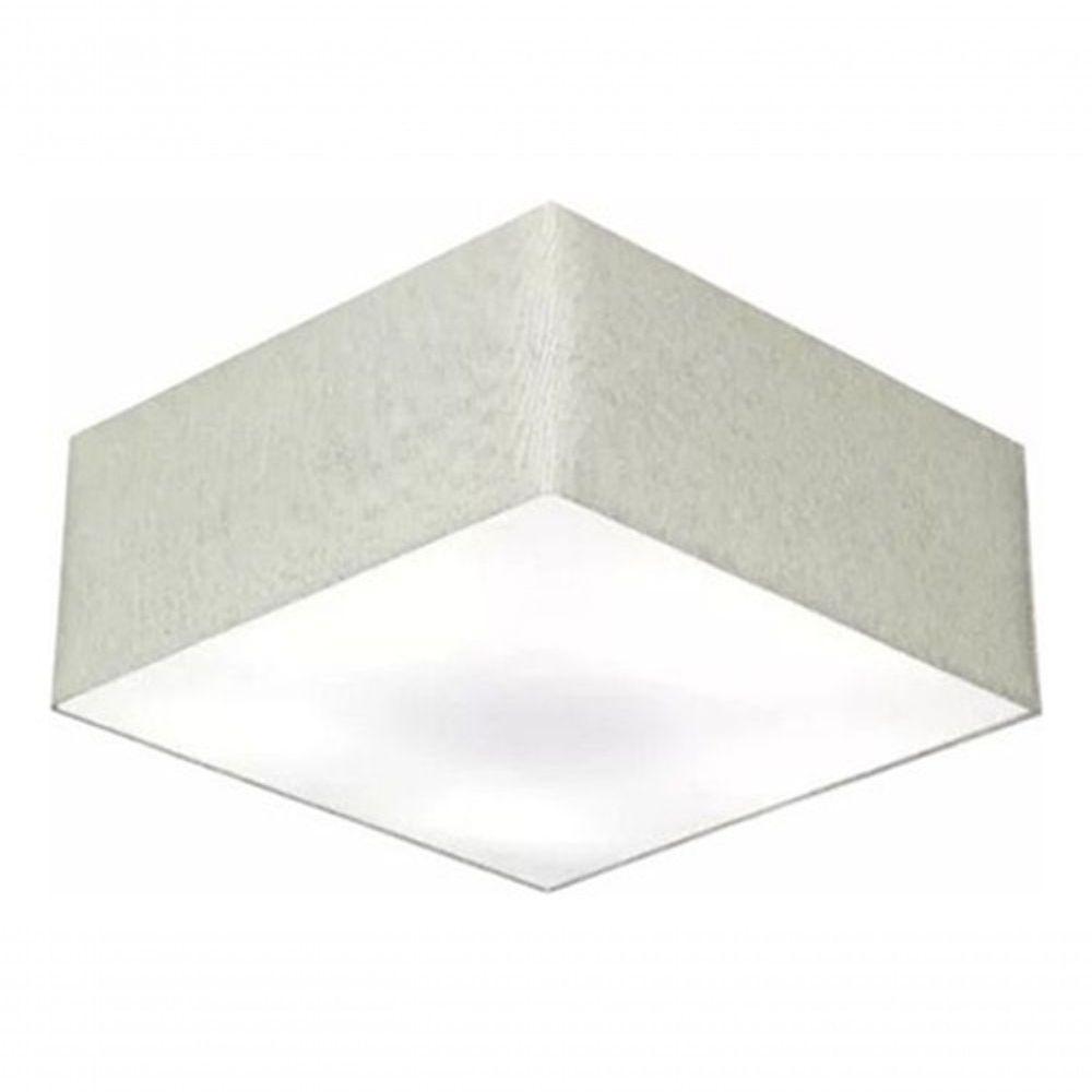 Plafon Quadrado Vivare Md-3000 Cúpula Em Tecido 12/25x25cm - Bivolt Rustico-cinza 127/220v - 2