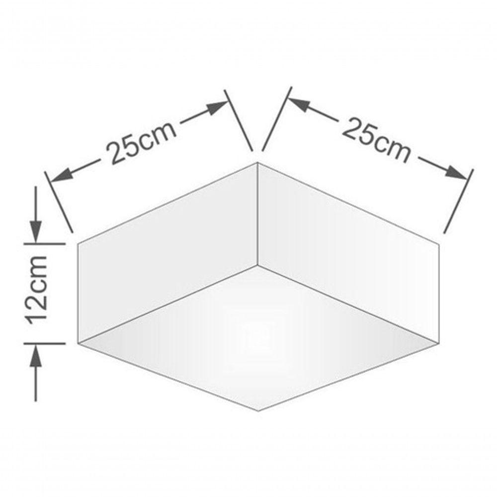 Plafon Quadrado Vivare Md-3000 Cúpula Em Tecido 12/25x25cm - Bivolt Rustico-cinza 127/220v - 4