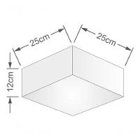 Plafon Quadrado Vivare Md-3000 Cúpula Em Tecido 12/25x25cm - Bivolt Rustico-cinza 127/220v - 4