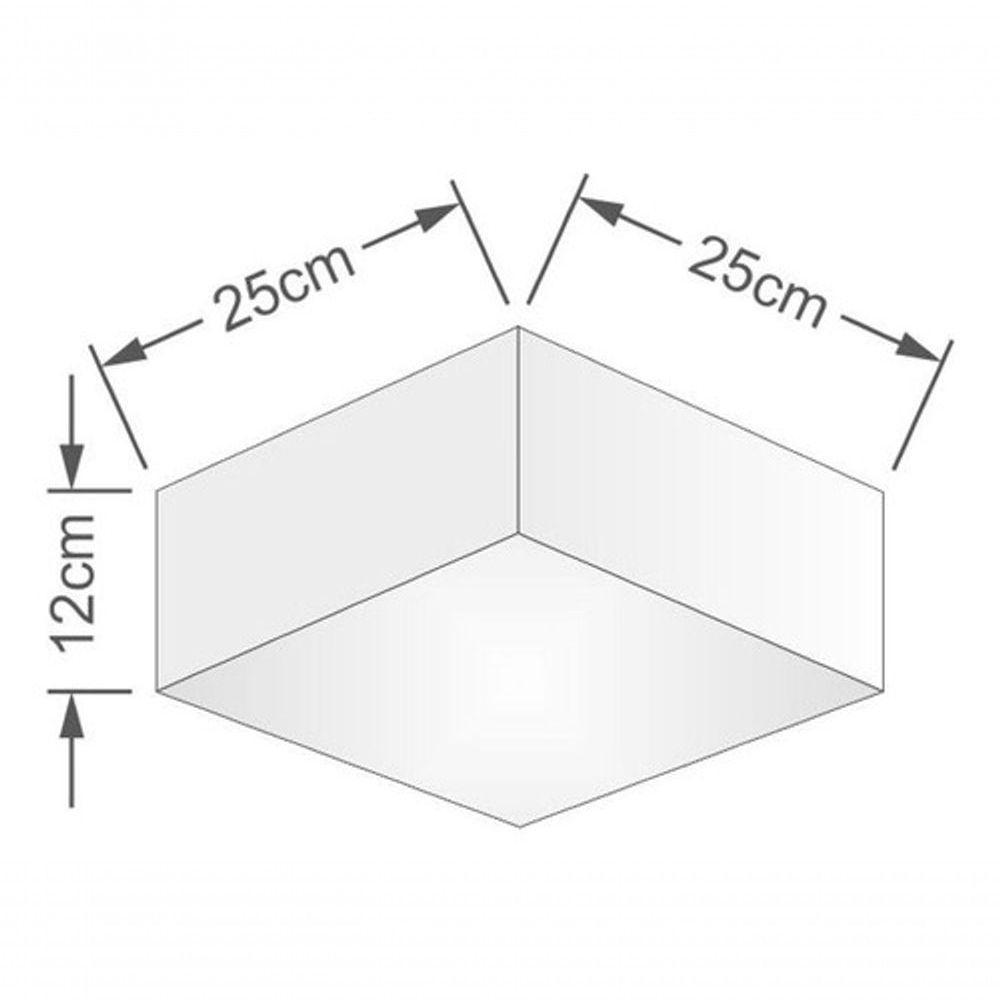 Plafon Quadrado Vivare Md-3000 Cúpula Em Tecido 12/25x25cm - Bivolt Vermelho 127/220v - 4