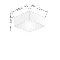 Plafon Quadrado Vivare Md-3000 Cúpula Em Tecido 12/25x25cm - Bivolt Vermelho 127/220v - 2