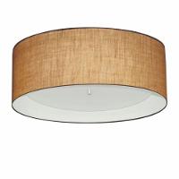 Plafon Cilíndrico Duplo Vivare Md-3008 Cúpula Forrada Em Tecido 60x25cm - Bivolt Palha-branco 127/220v - 1