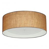 Plafon Cilíndrico Duplo Vivare Md-3008 Cúpula Forrada Em Tecido 60x25cm - Bivolt Palha-branco 127/220v - 4