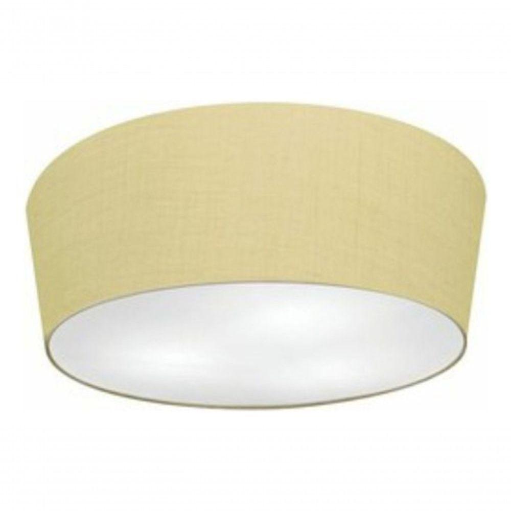 Plafon Cone Vivare Md-3003 Cúpula Em Tecido 12/40x35cm - Bivolt Algodão-crú 127/220v - 3