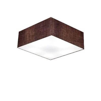 Plafon Quadrado Vivare Md-3001 Cúpula Em Tecido 12/35x35cm - Bivolt Café 127/220v