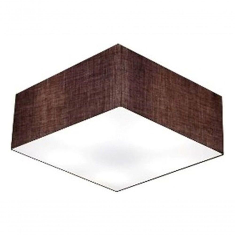 Plafon Quadrado Vivare Md-3000 Cúpula Em Tecido 12/25x25cm - Bivolt Café 127/220v - 3