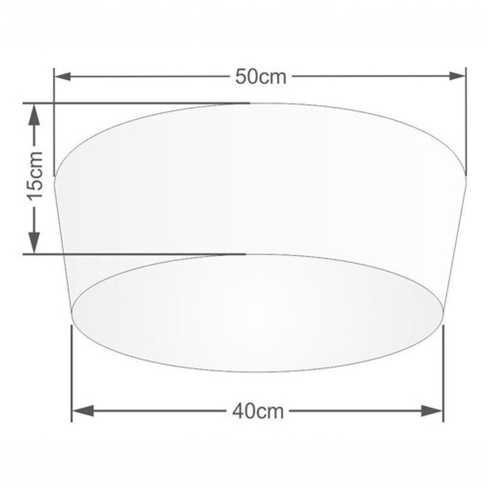 Plafon Cone Vivare Md-3004 Cúpula Em Tecido 15/50x40cm - Bivolt Café 127/220v - 4