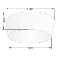 Plafon Cone Vivare Md-3004 Cúpula Em Tecido 15/50x40cm - Bivolt Café 127/220v - 2
