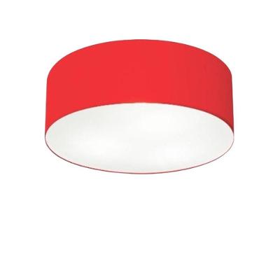 Plafon Cilíndrico Vivare Md-3005 Cúpula Em Tecido 40x12cm - Bivolt Vermelho 127/220v