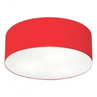 Plafon Cilíndrico Vivare Md-3005 Cúpula Em Tecido 40x12cm - Bivolt Vermelho 127/220v - 3