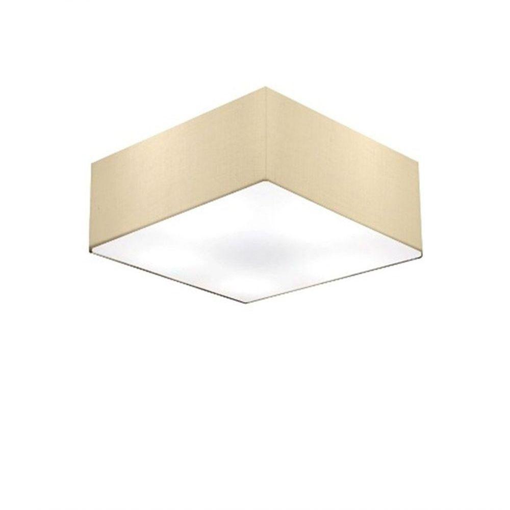 Plafon Quadrado Vivare Md-3001 Cúpula Em Tecido 12/35x35cm - Bivolt Algodão-crú 127/220v - 1
