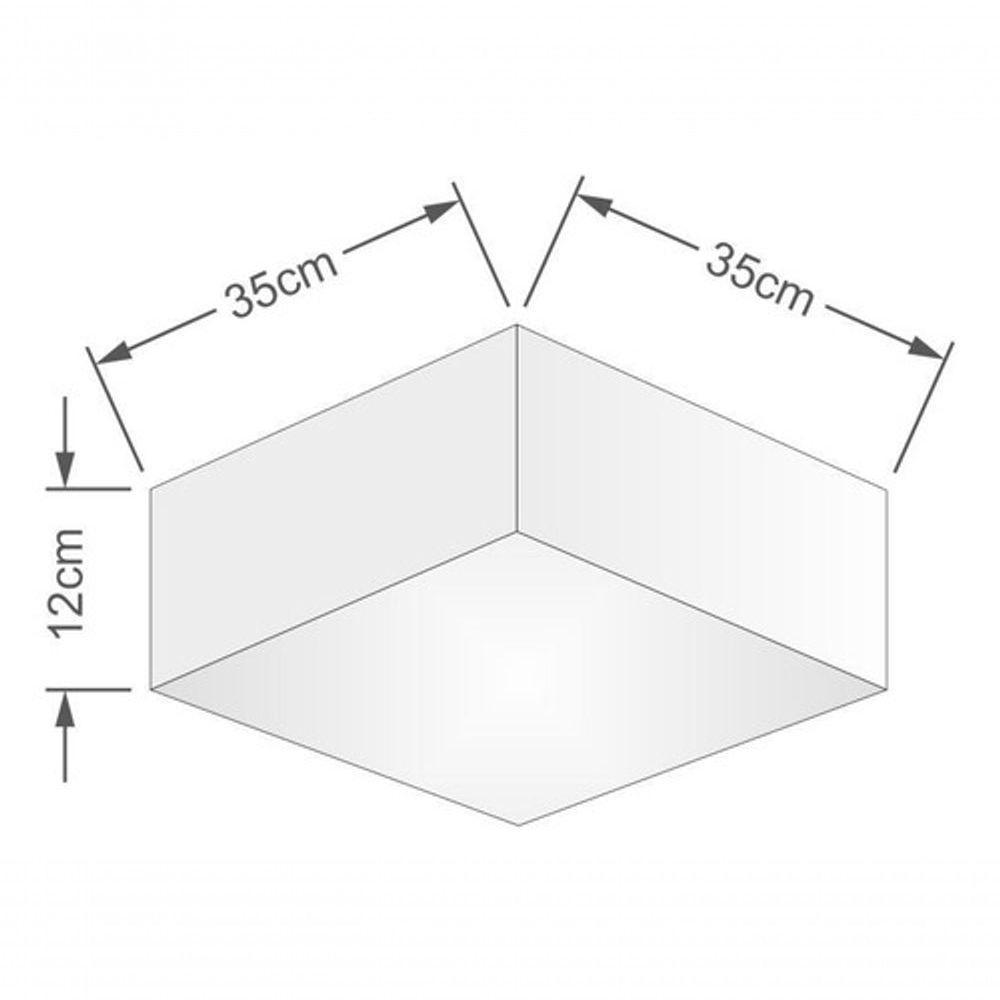 Plafon Quadrado Vivare Md-3001 Cúpula Em Tecido 12/35x35cm - Bivolt Algodão-crú 127/220v - 4