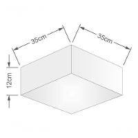 Plafon Quadrado Vivare Md-3001 Cúpula Em Tecido 12/35x35cm - Bivolt Algodão-crú 127/220v - 4