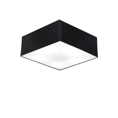 Plafon Quadrado Vivare Md-3001 Cúpula Em Tecido 12/35x35cm - Bivolt Preto 127/220v