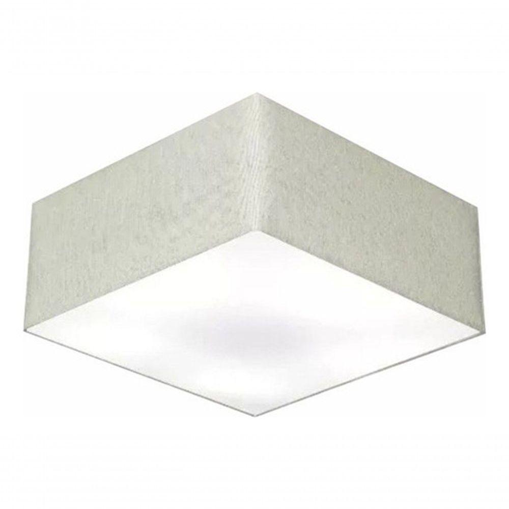 Plafon Quadrado Vivare Md-3012 Cúpula Em Tecido 21/50x50cm - Bivolt Rustico-cinza 127/220v - 3