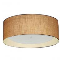 Plafon Cilíndrico Duplo Vivare Md-3008 Cúpula Forrada Em Tecido 60x25cm - Bivolt Palha-bege 127/220v - 3