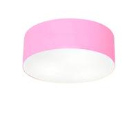 Plafon Cilíndrico Vivare Md-3005 Cúpula Em Tecido 40x12cm - Bivolt Rosa-bebê 127/220v - 1