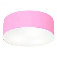 Plafon Cilíndrico Vivare Md-3005 Cúpula Em Tecido 40x12cm - Bivolt Rosa-bebê 127/220v - 3