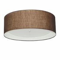 Plafon Cilíndrico Duplo Vivare Md-3008 Cúpula Forrada Em Tecido 60x25cm - Bivolt Café-branco 127/220v - 1