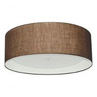 Plafon Cilíndrico Duplo Vivare Md-3008 Cúpula Forrada Em Tecido 60x25cm - Bivolt Café-branco 127/220v - 3