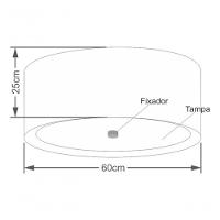 Plafon Cilíndrico Duplo Vivare Md-3008 Cúpula Forrada Em Tecido 60x25cm - Bivolt Café-branco 127/220v - 4