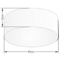 Plafon Cilíndrico Vivare Md-3006 Cúpula Em Tecido 60x15cm - Bivolt Rustico-cinza 127/220v - 2