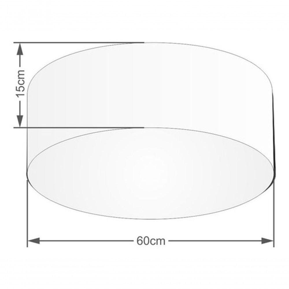 Plafon Cilíndrico Vivare Md-3006 Cúpula Em Tecido 60x15cm - Bivolt Rustico-bege 127/220v - 4