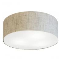 Plafon Cilíndrico Vivare Md-3006 Cúpula Em Tecido 60x15cm - Bivolt Rustico-bege 127/220v - 3