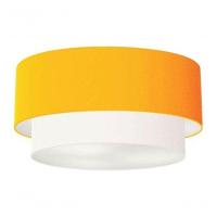 Plafon Duplo Cilíndrico Vivare Md-3017 Cúpula Tecido 50x40cm - Bivolt Laranja-branco 127/220v - 3