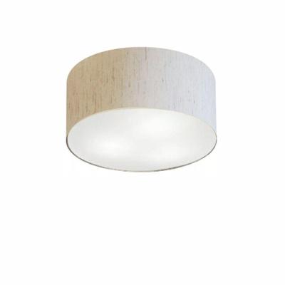 Plafon Cilíndrico Vivare Md-3010 Cúpula Em Tecido 30x12cm - Bivolt Linho Bege 127/220v