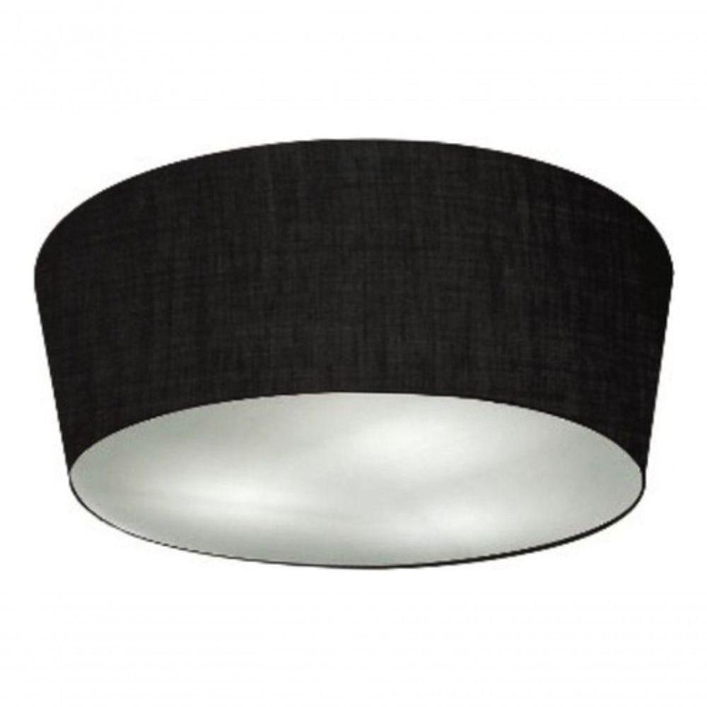 Plafon Cone Vivare Md-3003 Cúpula Em Tecido 12/40x35cm - Bivolt Preto 127/220v - 3