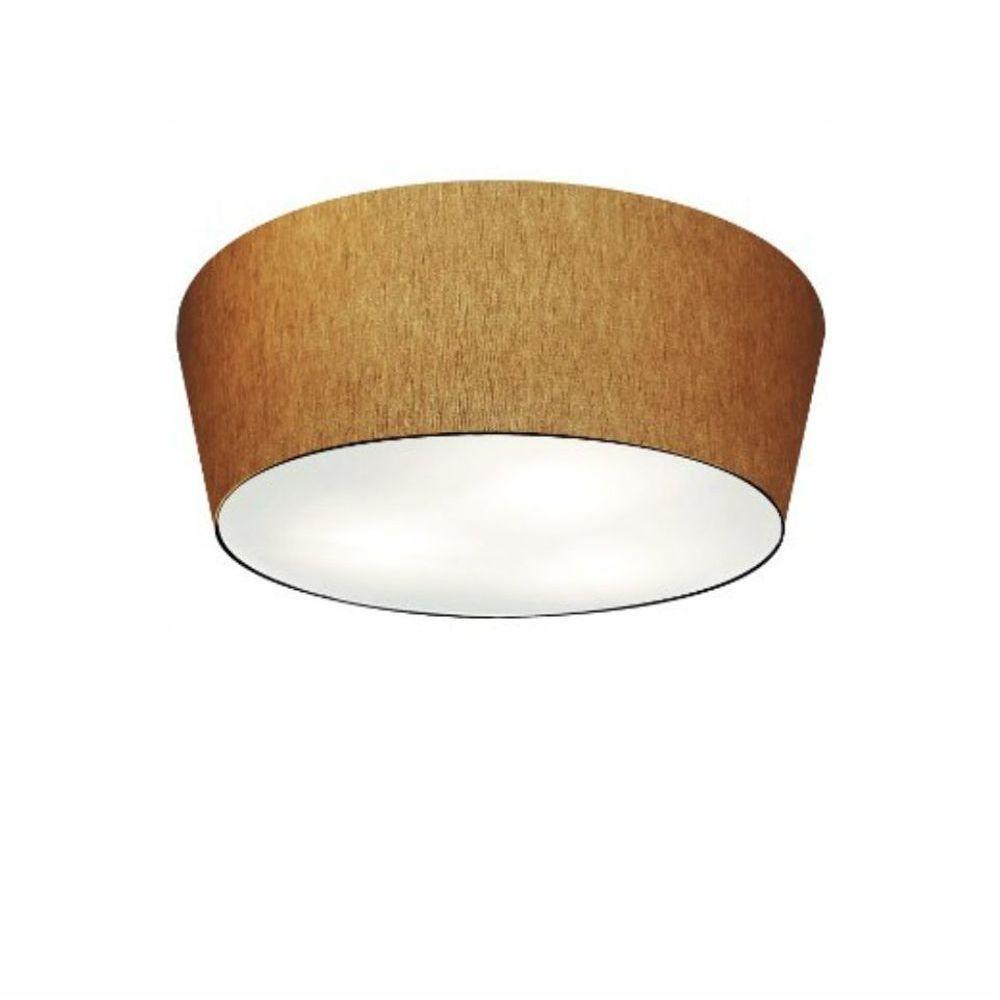 Plafon Cone Vivare Md-3003 Cúpula Em Tecido 12/40x35cm - Bivolt Palha 127/220v - 1