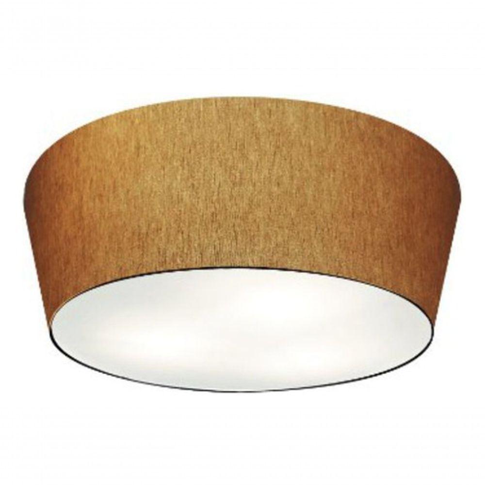 Plafon Cone Vivare Md-3003 Cúpula Em Tecido 12/40x35cm - Bivolt Palha 127/220v - 3
