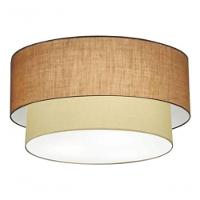 Plafon Duplo Cilíndrico Vivare Md-3017 Cúpula Em Tecido 50x40cm - Bivolt Palha-bege 127/220v - 3