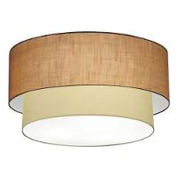 Plafon Duplo Cilíndrico Vivare Md-3017 Cúpula Em Tecido 50x40cm - Bivolt Palha-bege 127/220v - 5