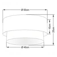 Plafon Duplo Cilíndrico Vivare Md-3017 Cúpula Em Tecido 50x40cm - Bivolt Palha-bege 127/220v - 6