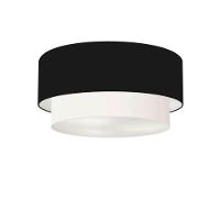 Plafon Duplo Cilíndrico Vivare Md-3017 Cúpula Em Tecido 50x40cm - Bivolt Preto-branco 127/220v - 1