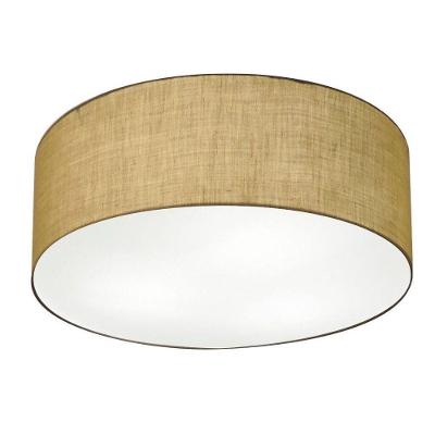 Plafon Cilíndrico Vivare Md-3019 Cúpula Em Tecido 80x15cm - Bivolt Palha 127/220v