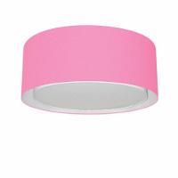 Plafon Cilíndrico Duplo Vivare Md-3036 Cúpula Em Tecido 50x25cm - Bivolt Rosa-bebê 127/220v - 1