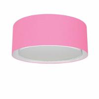 Plafon Cilíndrico Duplo Vivare Md-3036 Cúpula Em Tecido 50x25cm - Bivolt Rosa-bebê 127/220v - 3