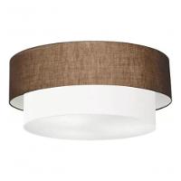 Plafon Duplo Cilíndrico Vivare Md-3024 Cúpula Em Tecido 60x50cm - Bivolt Café-branco - 3