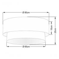 Plafon Duplo Cilíndrico Vivare Md-3021 Cúpula Tecido 80x60cm - Bivolt Rosa-bebê-branco 127/220v - 4