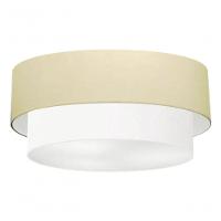 Plafon Duplo Cilíndrico Vivare Md-3021 Cúpula Em Tecido 80x60cm - Bivolt Algodão-crú-branco 127/220v - 3