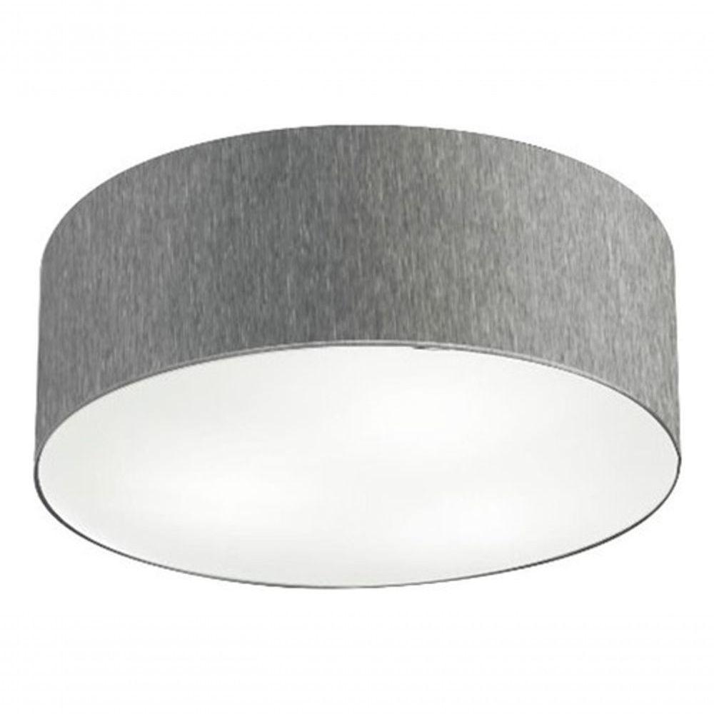 Plafon Cilíndrico Vivare Md-3019 Cúpula Em Tecido 80x15cm - Bivolt Rustico-cinza 127/220v - 3