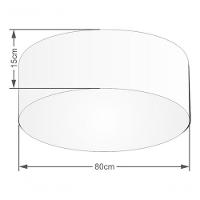 Plafon Cilíndrico Vivare Md-3019 Cúpula Em Tecido 80x15cm - Bivolt Rustico-cinza 127/220v - 4