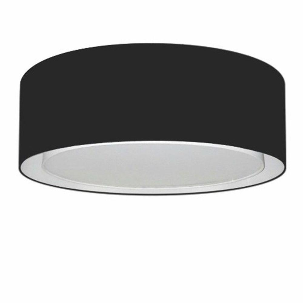 Plafon Cilíndrico Duplo Vivare Md-3038 Cúpula Em Tecido 80x30cm - Bivolt Preto 127/220v - 1