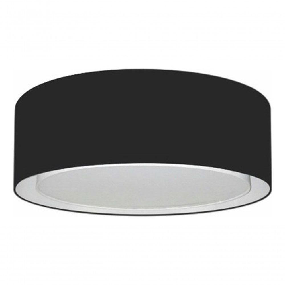 Plafon Cilíndrico Duplo Vivare Md-3038 Cúpula Em Tecido 80x30cm - Bivolt Preto 127/220v - 3