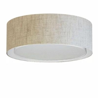 Plafon Cilíndrico Duplo Vivare Md-3037 Cúpula Em Tecido 60x25cm - Bivolt Rustico-bege 127/220v