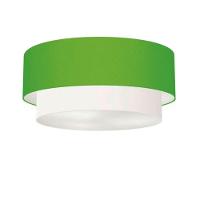 Plafon Duplo Cilíndrico Vivare Md-3021 Cúpula Tecido 80x60cm - Bivolt Verde-limão-branco 127/220v - 1
