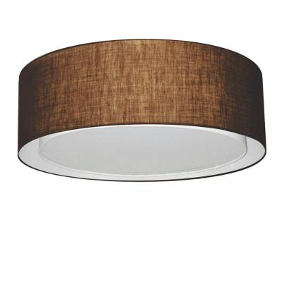 Plafon Cilíndrico Duplo Vivare Md-3037 Cúpula Em Tecido 60x25cm - Bivolt Café 127/220v